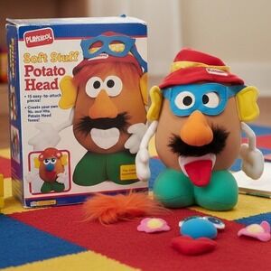 Unique Find! Vtg 1991 Playskool Soft Stuff Potato Head Plush Toy Set Retro 90s